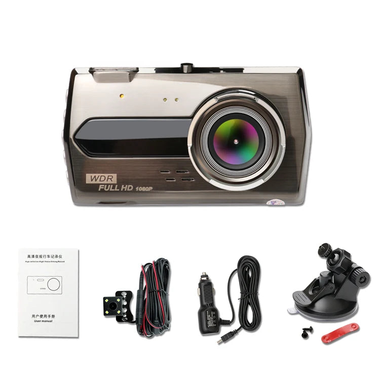 YKM T901™ Dual Lens Car DVR Dash Camera 1080P Full HD with Night Vision & G-Sensor - GoZeeR