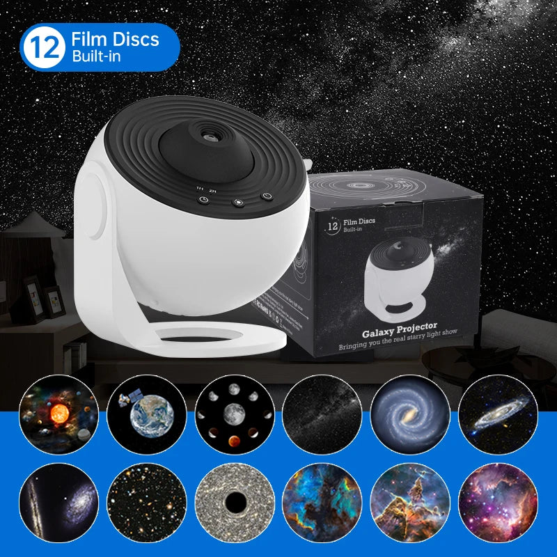 AUSYLE 12-in-1 Galaxy Star Projector Lamp | Planetarium Night Light✨ - GoZeeR