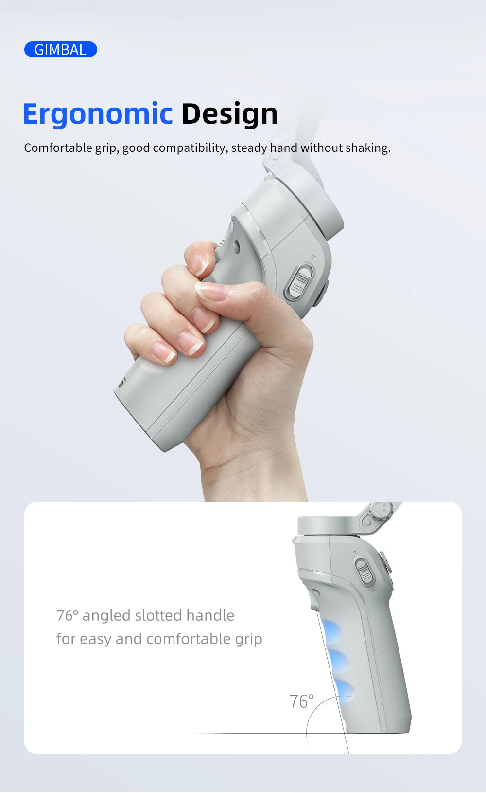 M01 Handheld™ Smart Gimbal – Anti-Shake & Fill Light - GoZeeR