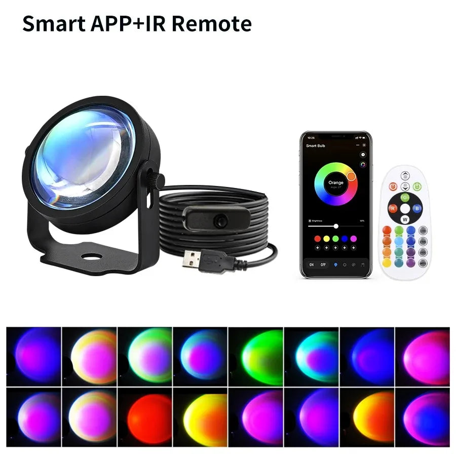 Smart Sunset LED Projektorlampe mit App & Fernbedienung